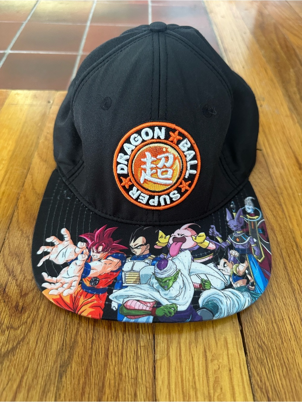 Super dragon ball adjustable SnapBack black flat brim hat